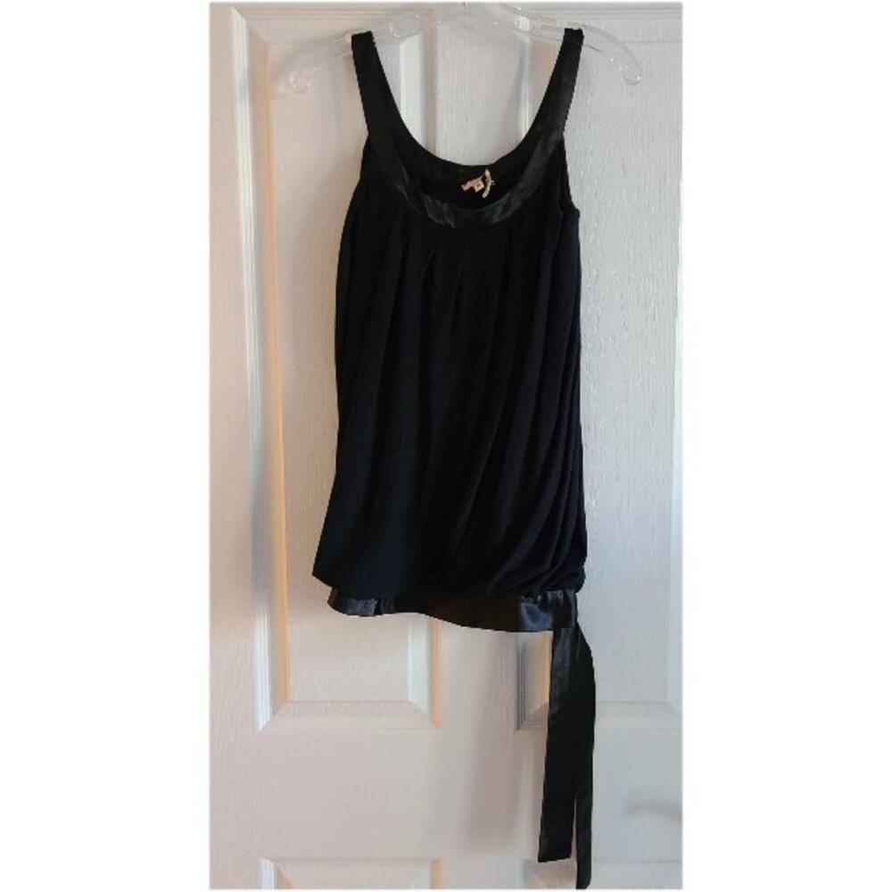 PAIGE Black Blouson Tank with Hemline‎ Tie Sash PH12307 Women's Size XS